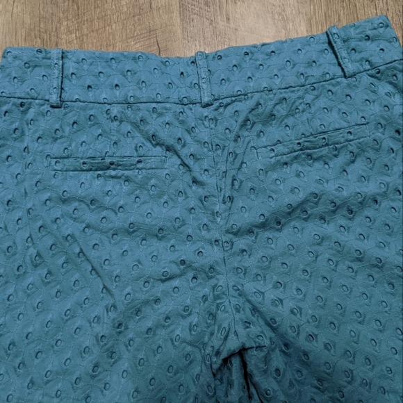 Loft Ann Taylor Teal Eyelet Shorts size 2 - Picture 4 of 8